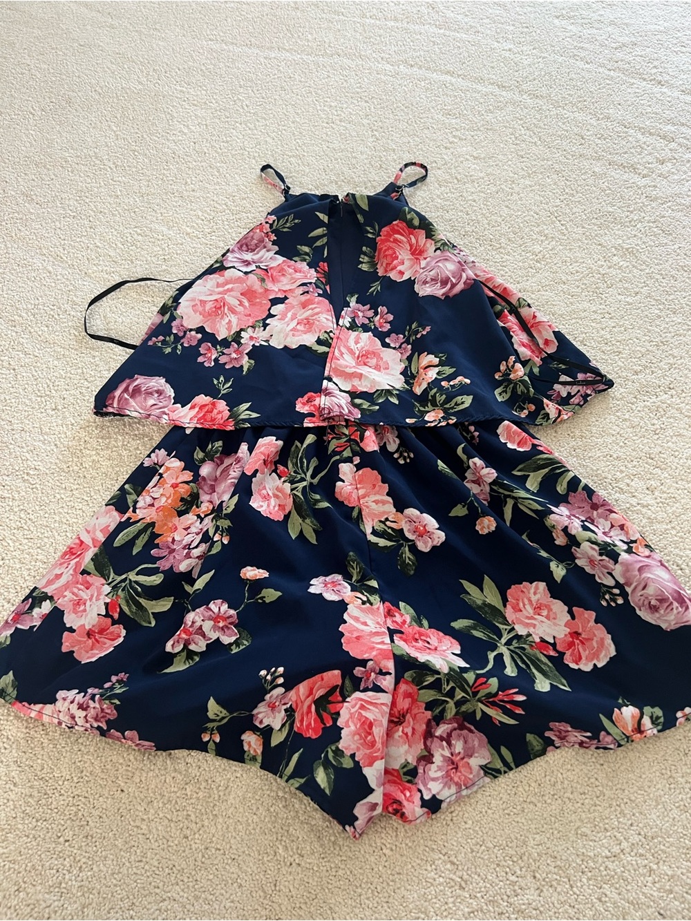 Lulu's Navy Floral Romper